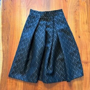 Zara Black Textured Jacquard A-Line Skirt size XS
